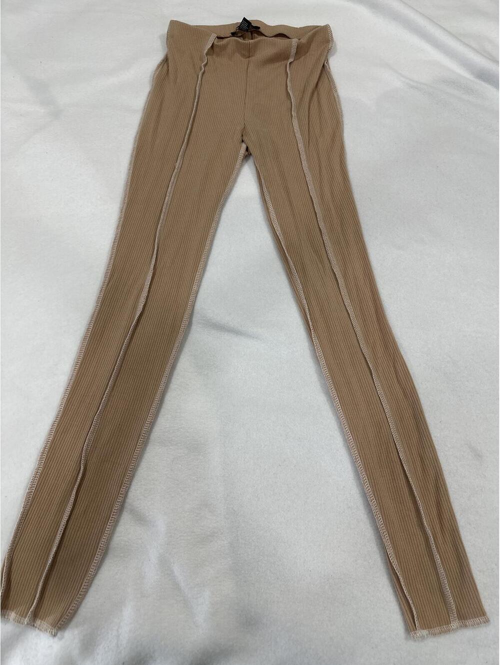 Forever 21 Tan Ribbed Flare Leggings Pants Size XS